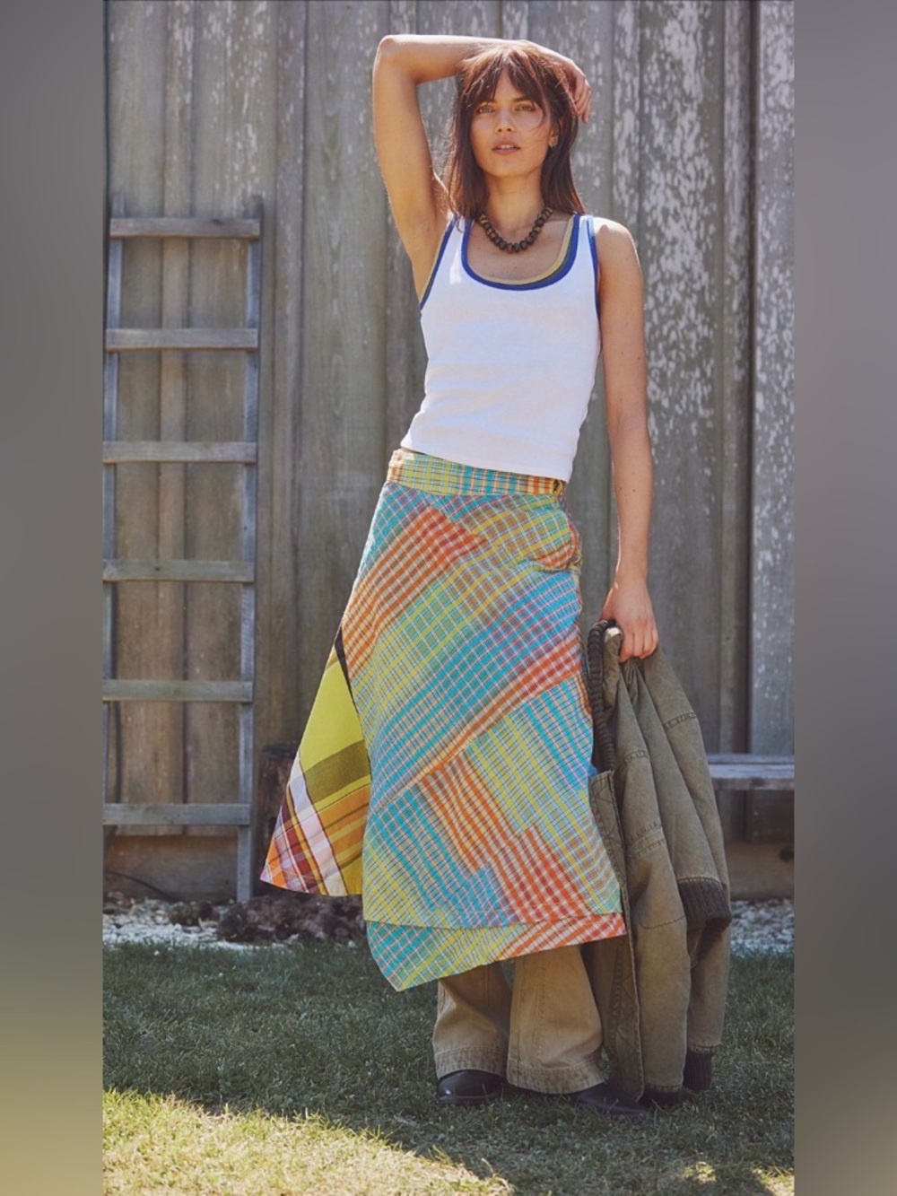 Rivoli Midi Skirt NWOT pop combo
